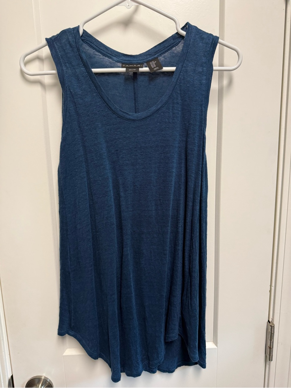 Tahari Deep Indigo Teal Sleeveless Tank Top